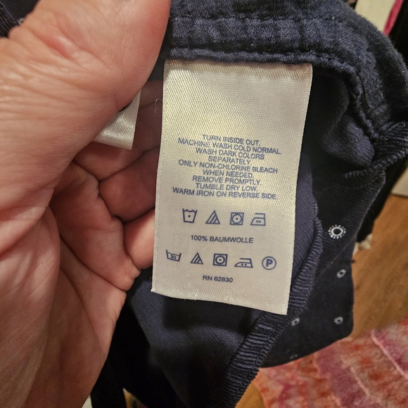 Lands' End 3X 24/26 Women's Dark Blue Patterned Button Down Fine Corduroy Shirt - Picture 6 of 6